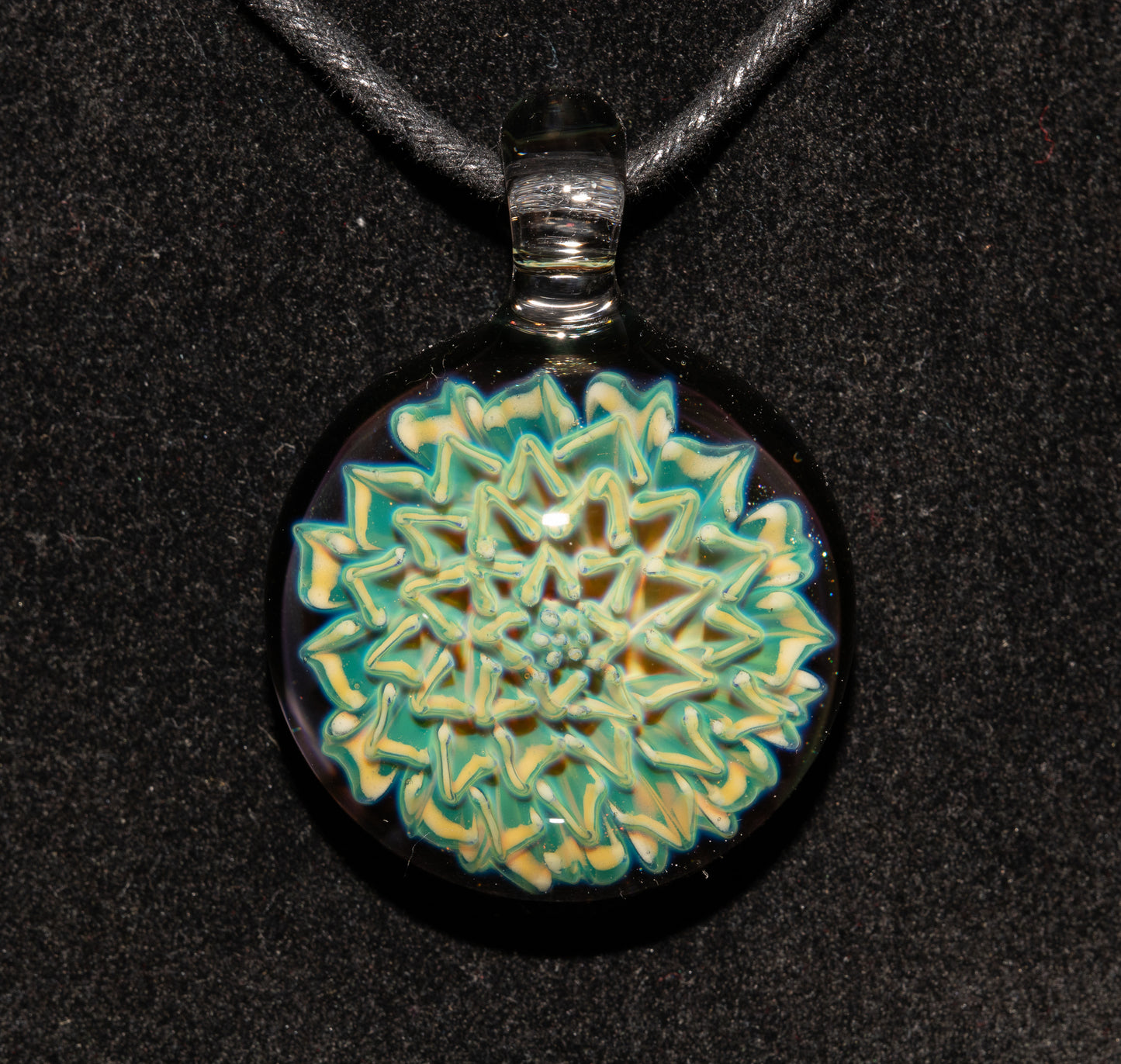 Handmade Glass Dahlia Necklace | Floral Borosilicate Pendant | Artisan Flower Jewelry