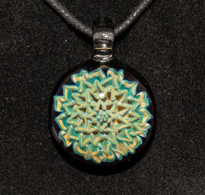 Handmade Glass Dahlia Necklace | Floral Borosilicate Pendant | Artisan Flower Jewelry