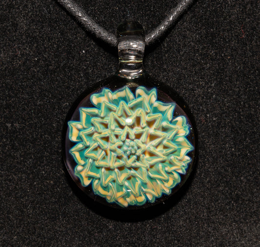 Handmade Glass Dahlia Necklace | Floral Borosilicate Pendant | Artisan Flower Jewelry