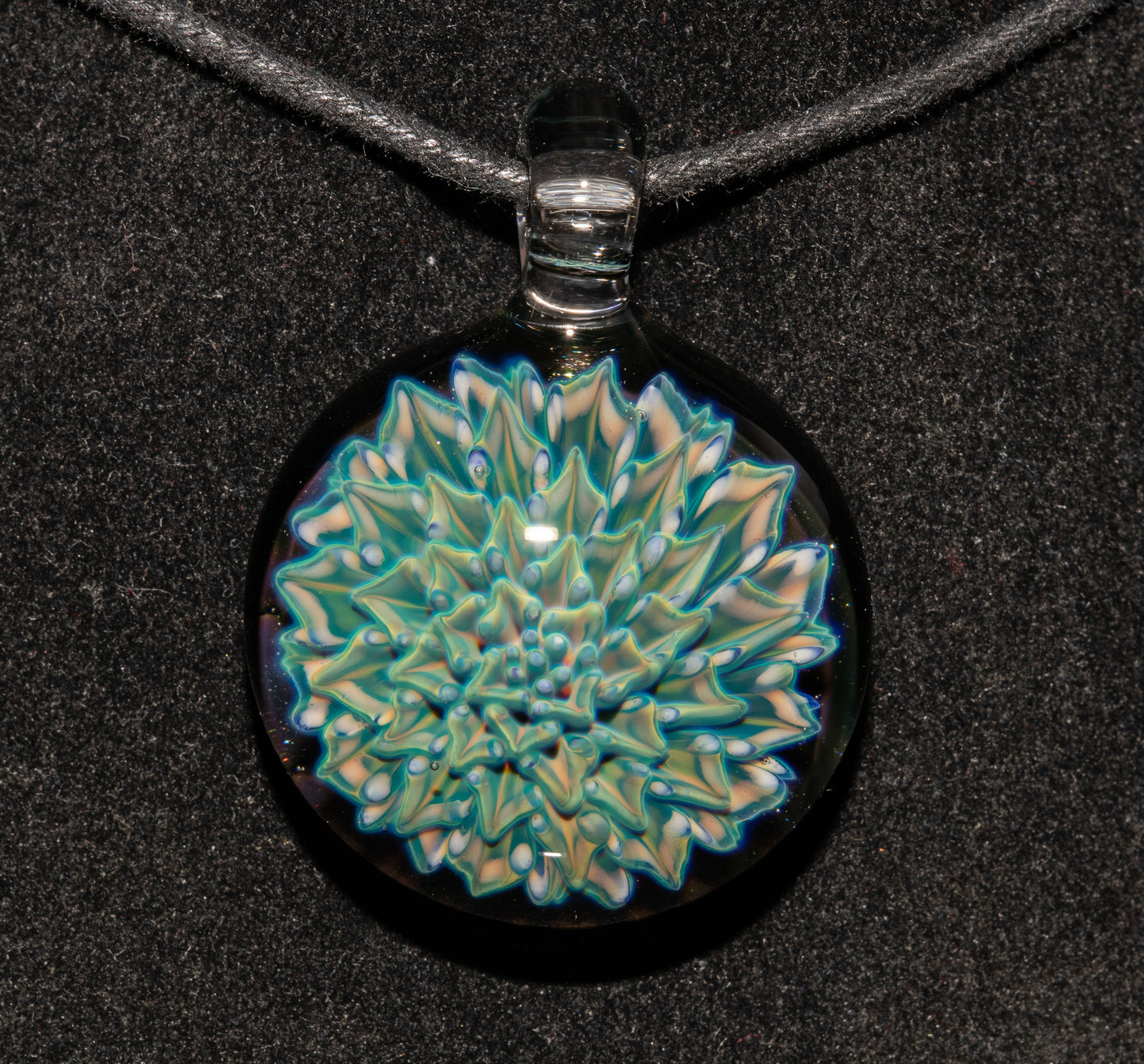 Glass Dahlia Flower Necklace | Handmade Borosilicate Pendant | Botanical Jewelry