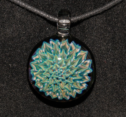 Glass Dahlia Flower Necklace | Handmade Borosilicate Pendant | Botanical Jewelry