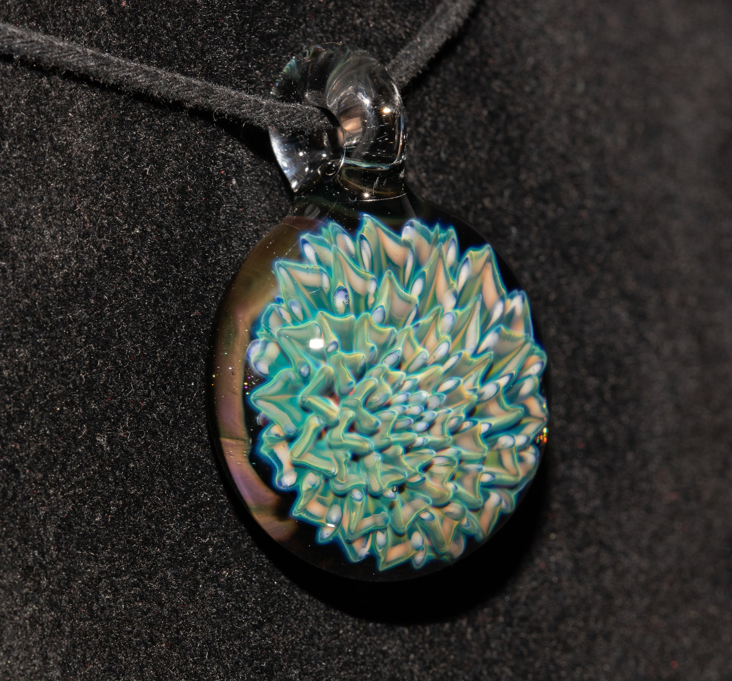Glass Dahlia Flower Necklace | Handmade Borosilicate Pendant | Botanical Jewelry