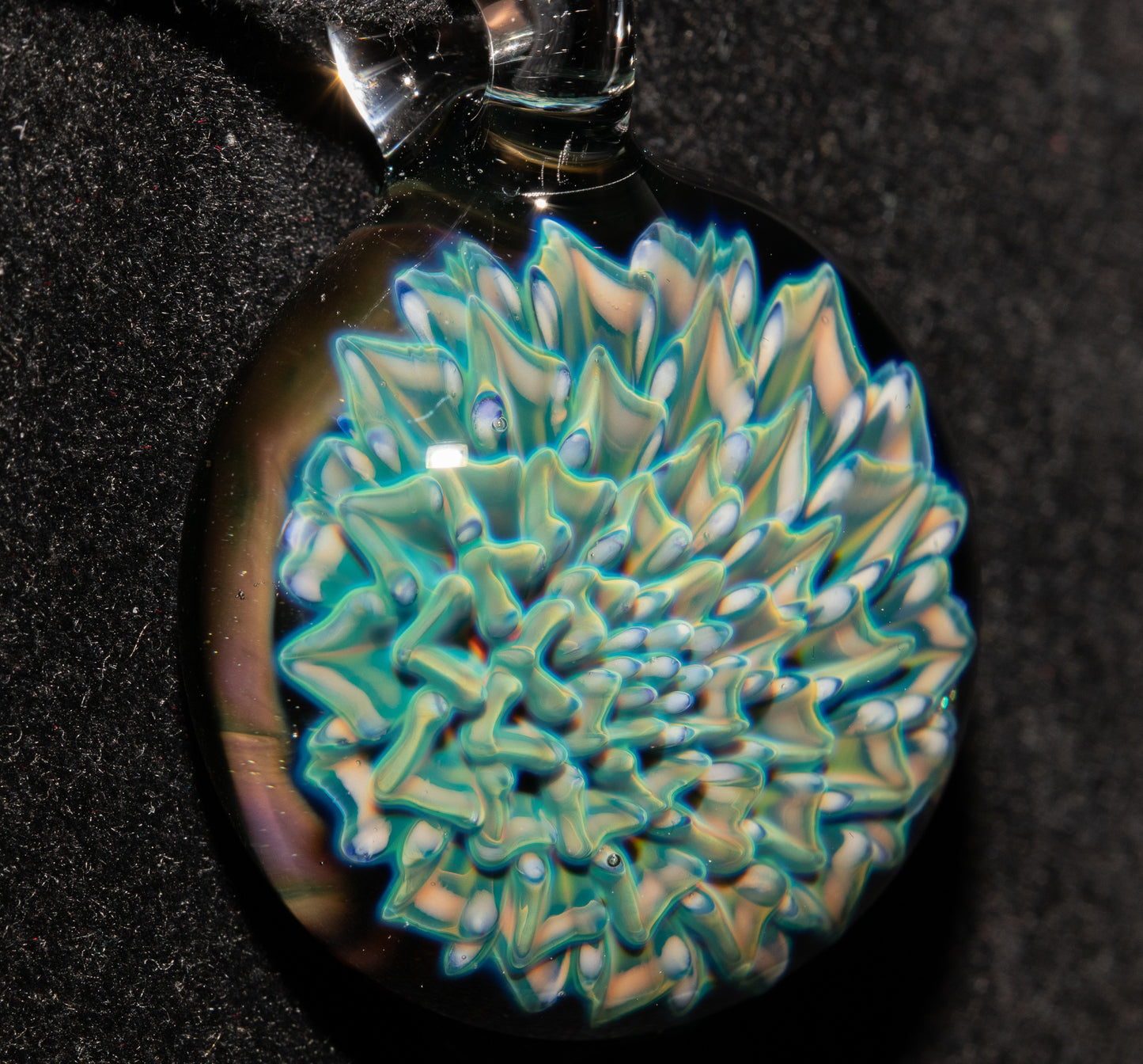 Glass Dahlia Flower Necklace | Handmade Borosilicate Pendant | Botanical Jewelry