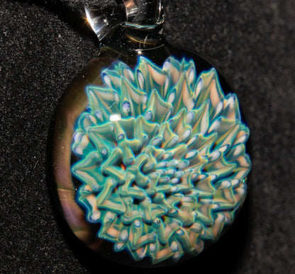 Glass Dahlia Flower Necklace | Handmade Borosilicate Pendant | Botanical Jewelry