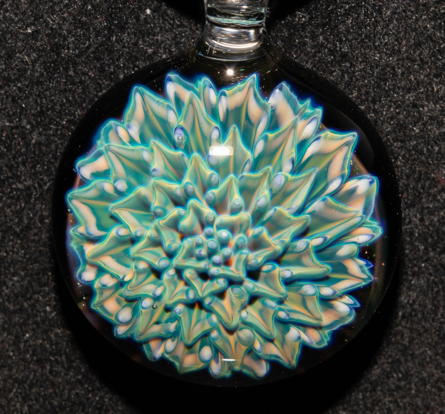 Glass Dahlia Flower Necklace | Handmade Borosilicate Pendant | Botanical Jewelry