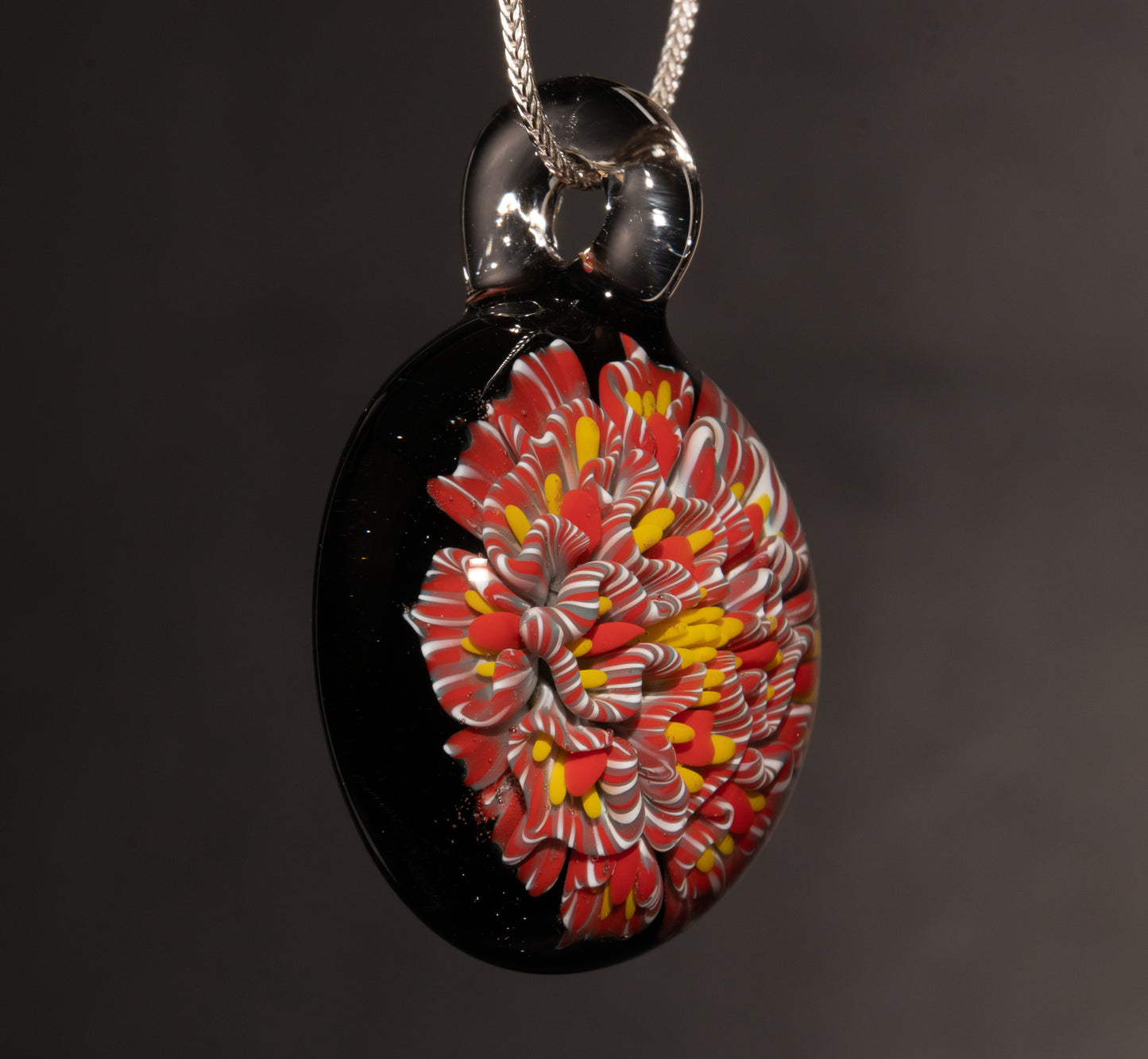 Fantasy Dahlia Lotus | Multi-Layered Glass Flower Pendant | Unique Handmade