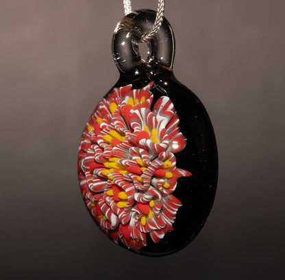 Fantasy Dahlia Lotus | Multi-Layered Glass Flower Pendant | Unique Handmade