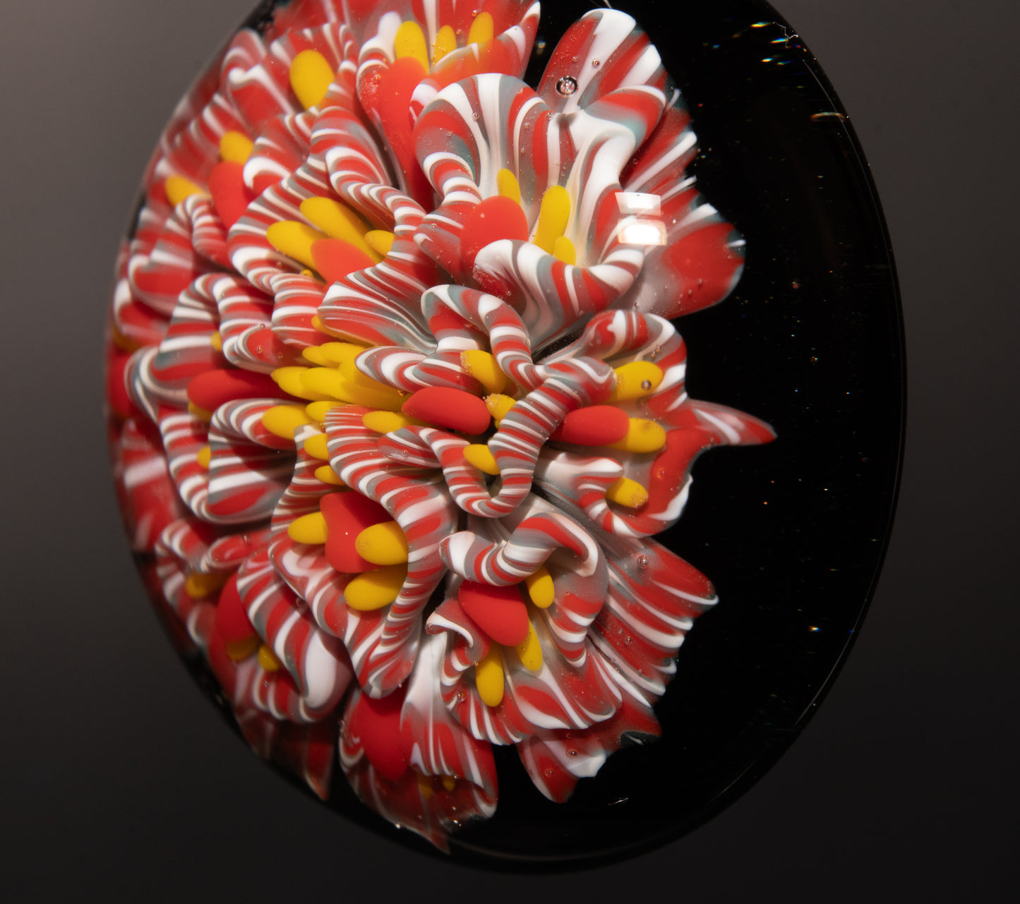 Fantasy Dahlia Lotus | Multi-Layered Glass Flower Pendant | Unique Handmade
