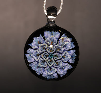 Chrysanthemum Peony Fusion | Handblown Flower Pendant | Artisan Glass Bloom