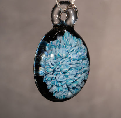 Lotus Dahlia Fusion | Handblown Glass Flower Pendant | Colorful Layered Bloom