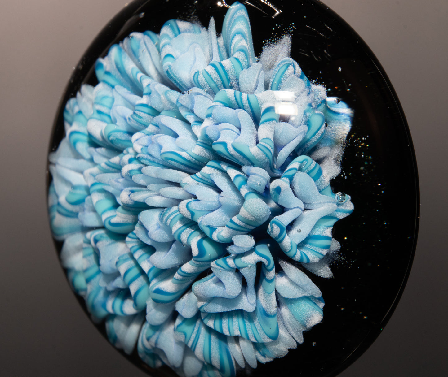 Lotus Dahlia Fusion | Handblown Glass Flower Pendant | Colorful Layered Bloom