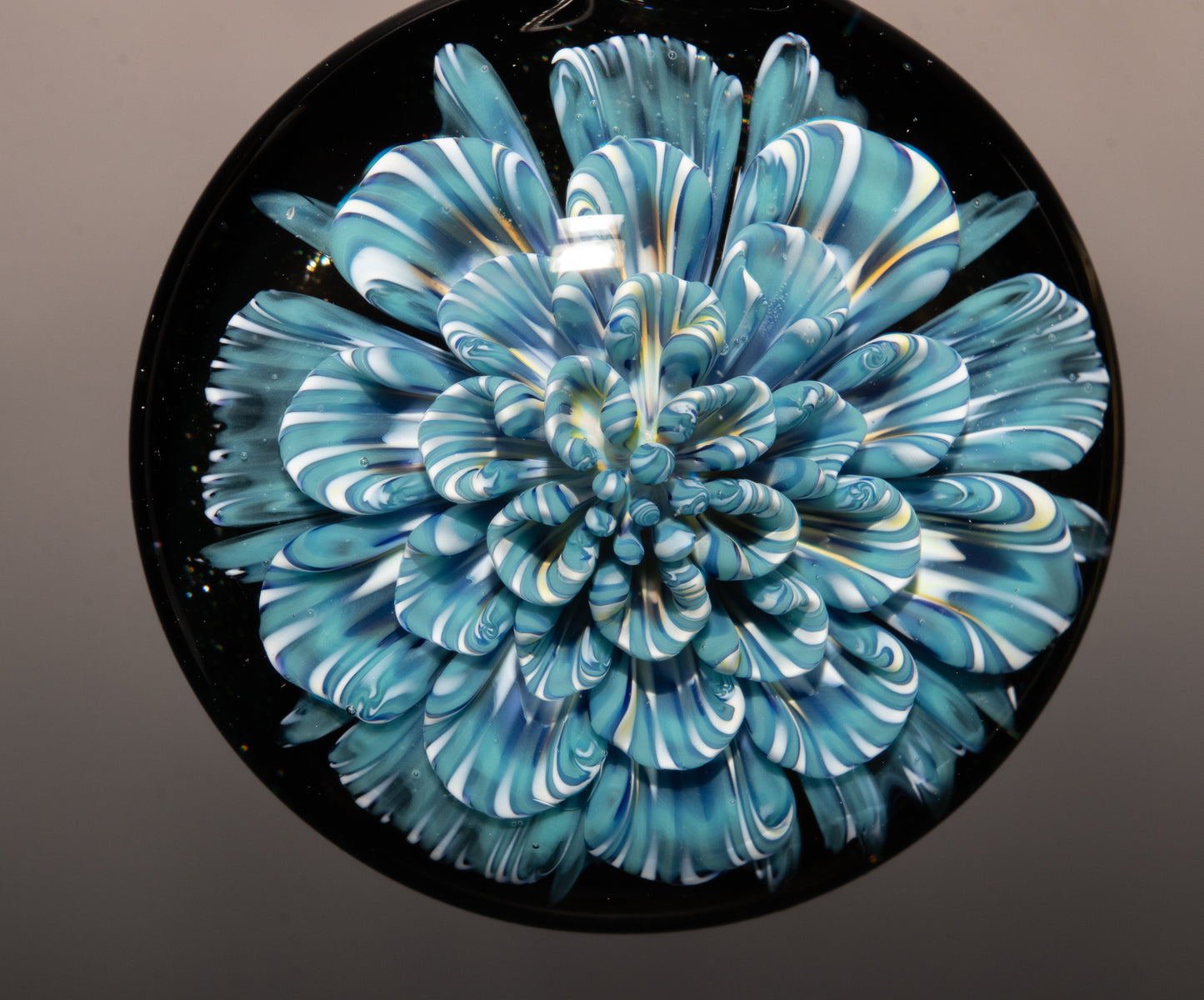 Layered Lotus Dahlia | Implosion Glass Flower Pendant | Handmade Jewelry
