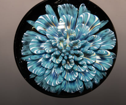 Layered Lotus Dahlia | Implosion Glass Flower Pendant | Handmade Jewelry