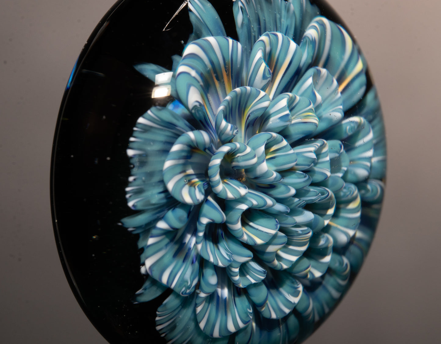 Layered Lotus Dahlia | Implosion Glass Flower Pendant | Handmade Jewelry