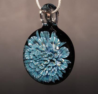 Layered Lotus Dahlia | Implosion Glass Flower Pendant | Handmade Jewelry