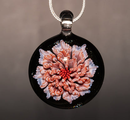 Fantasy Lotus Dahlia | Layered Chrysanthemum Glass Flower | Unique Artisan Jewelry