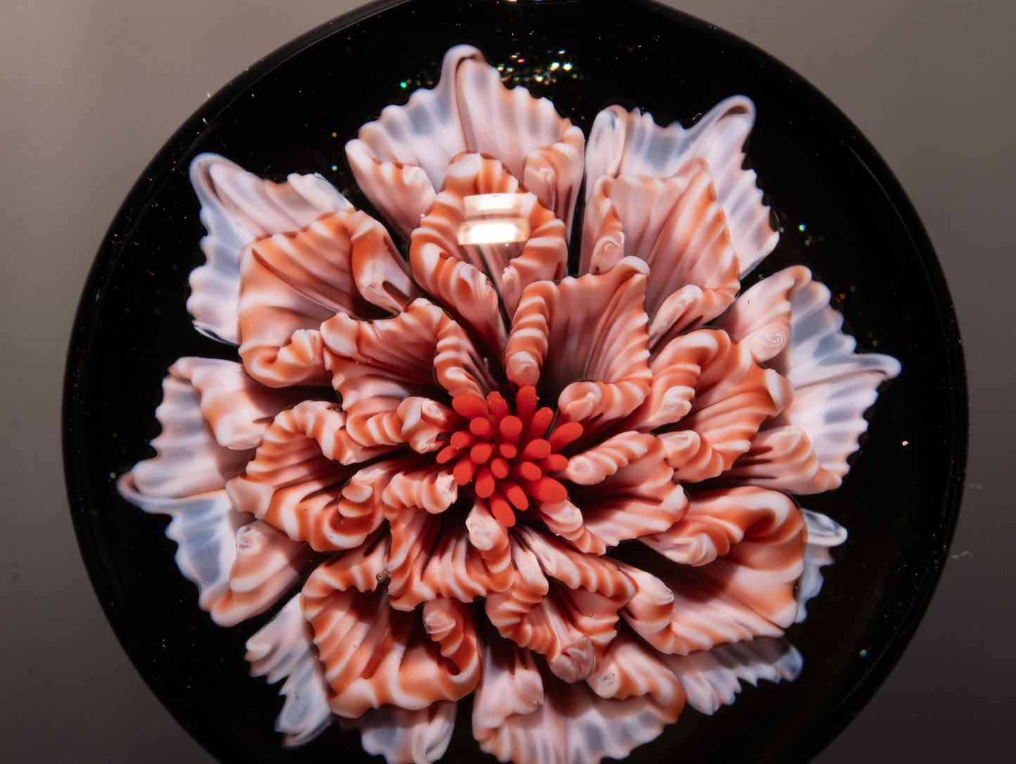 Fantasy Lotus Dahlia | Layered Chrysanthemum Glass Flower | Unique Artisan Jewelry