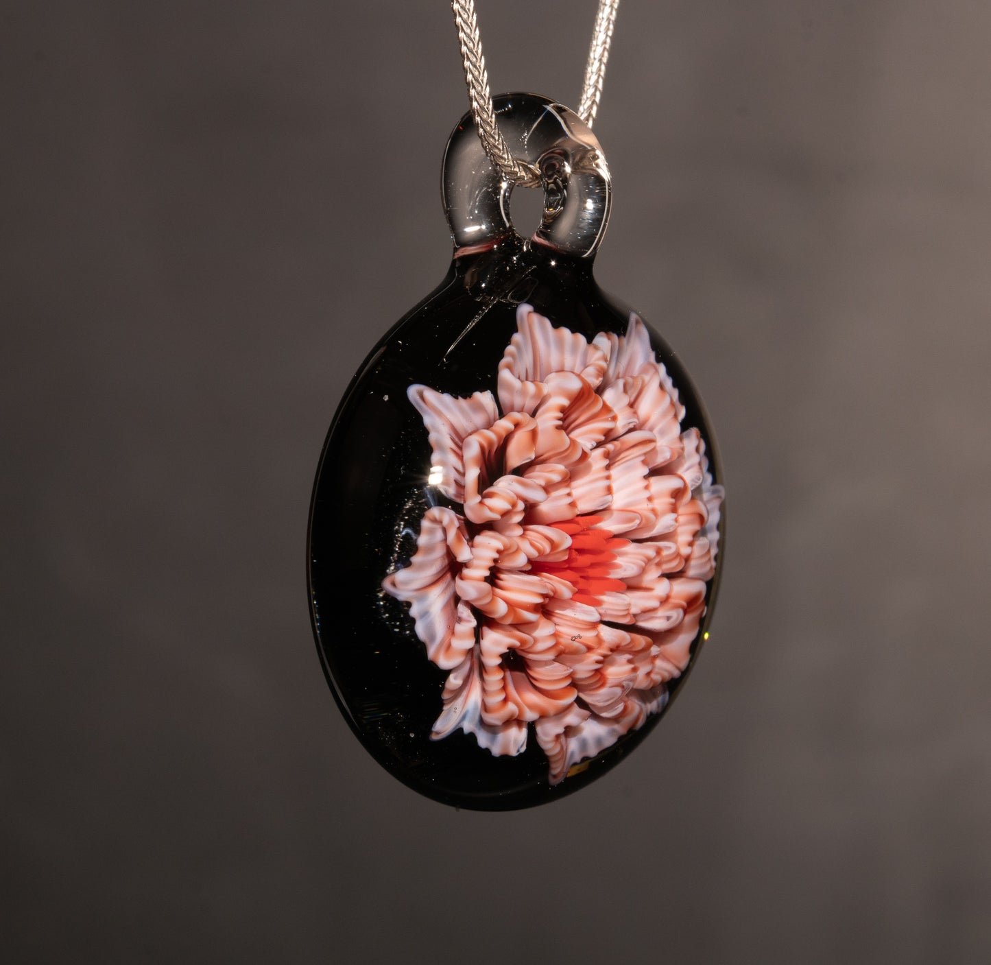 Fantasy Lotus Dahlia | Layered Chrysanthemum Glass Flower | Unique Artisan Jewelry