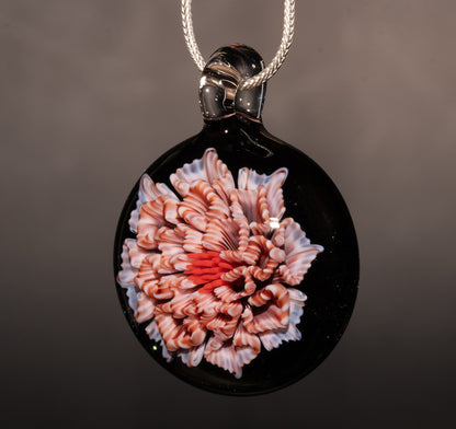 Fantasy Lotus Dahlia | Layered Chrysanthemum Glass Flower | Unique Artisan Jewelry