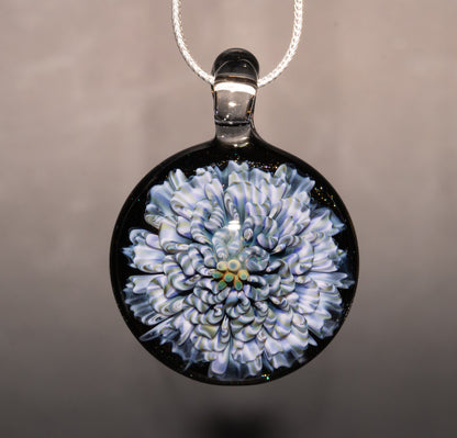Lotus Bloom | Layered Chrysanthemum Dahlia Pendant | Fantasy Glass Flower Jewelry