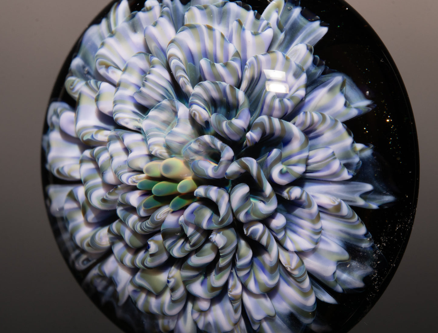 Lotus Bloom | Layered Chrysanthemum Dahlia Pendant | Fantasy Glass Flower Jewelry