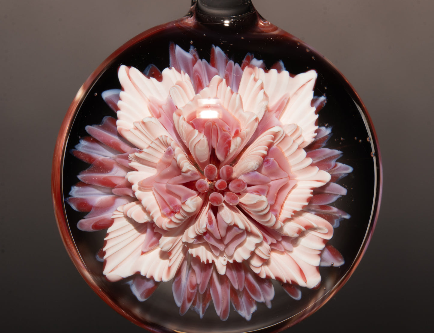 Fantasy Lotus Chrysanthemum | Implosion Glass Flower Pendant | Handcrafted Art