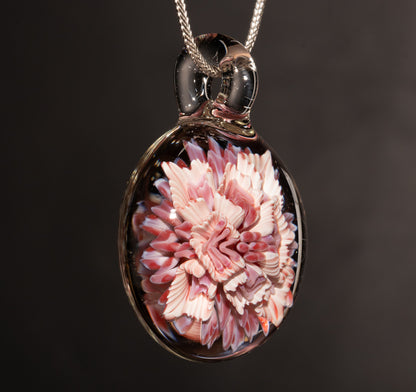 Fantasy Lotus Chrysanthemum | Implosion Glass Flower Pendant | Handcrafted Art