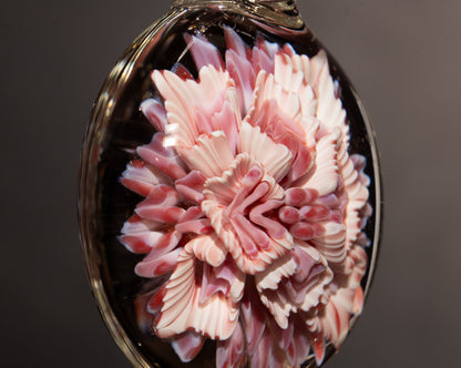 Fantasy Lotus Chrysanthemum | Implosion Glass Flower Pendant | Handcrafted Art