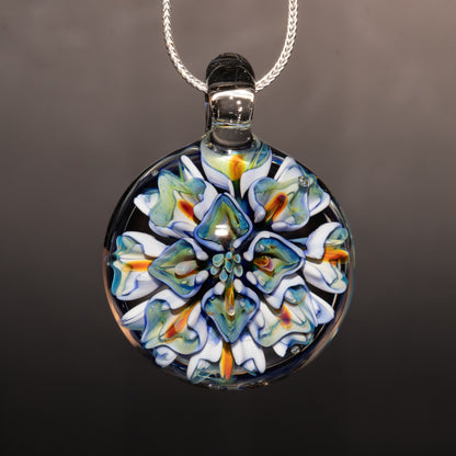 Peony Lotus Whirl | Implosion Floral Glass Pendant | Layered Artisan Jewelry