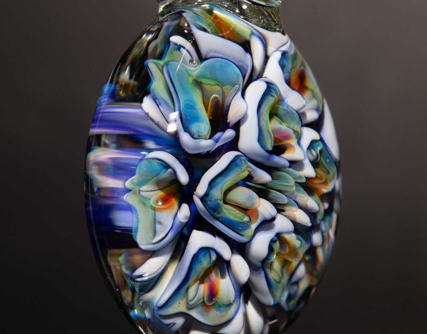 Peony Lotus Whirl | Implosion Floral Glass Pendant | Layered Artisan Jewelry