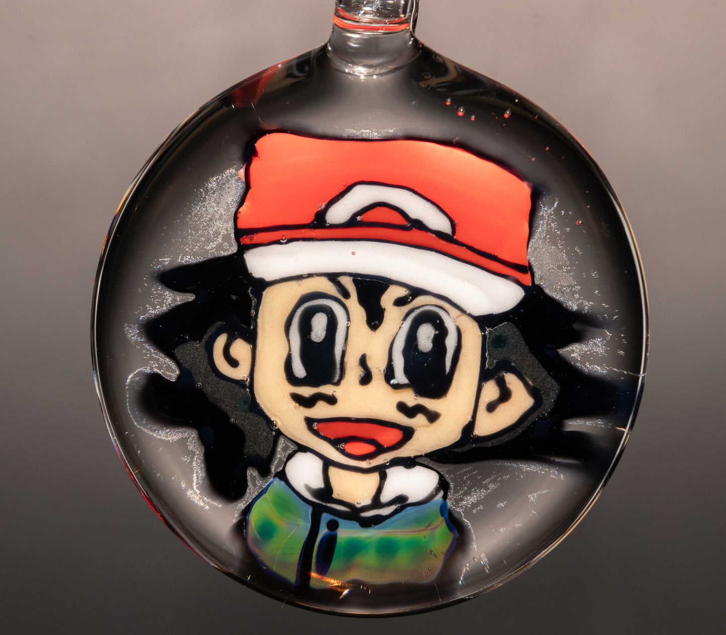 Anime Retro Cartoon Portrait Pendant | Borosilicate Disc Flip Glass | Handcrafted Portrait Art | Nostalgic Jewelry Necklace