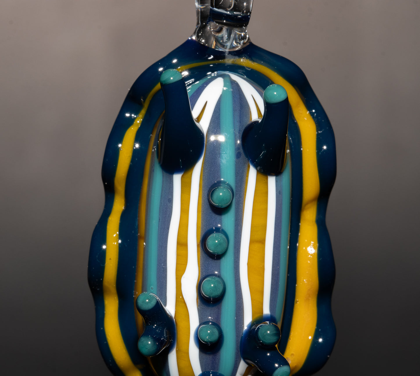 Handmade Glass Sea Slug Pendant | Nudibranch Ocean Art Necklace | Saltwater Reef Borosilicate Jewelry | Coastal Festival Style