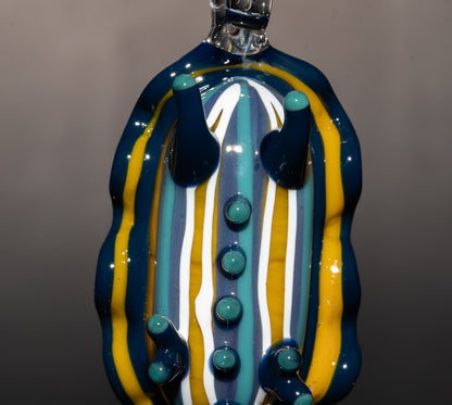 Handmade Glass Sea Slug Pendant | Nudibranch Ocean Art Necklace | Saltwater Reef Borosilicate Jewelry | Coastal Festival Style
