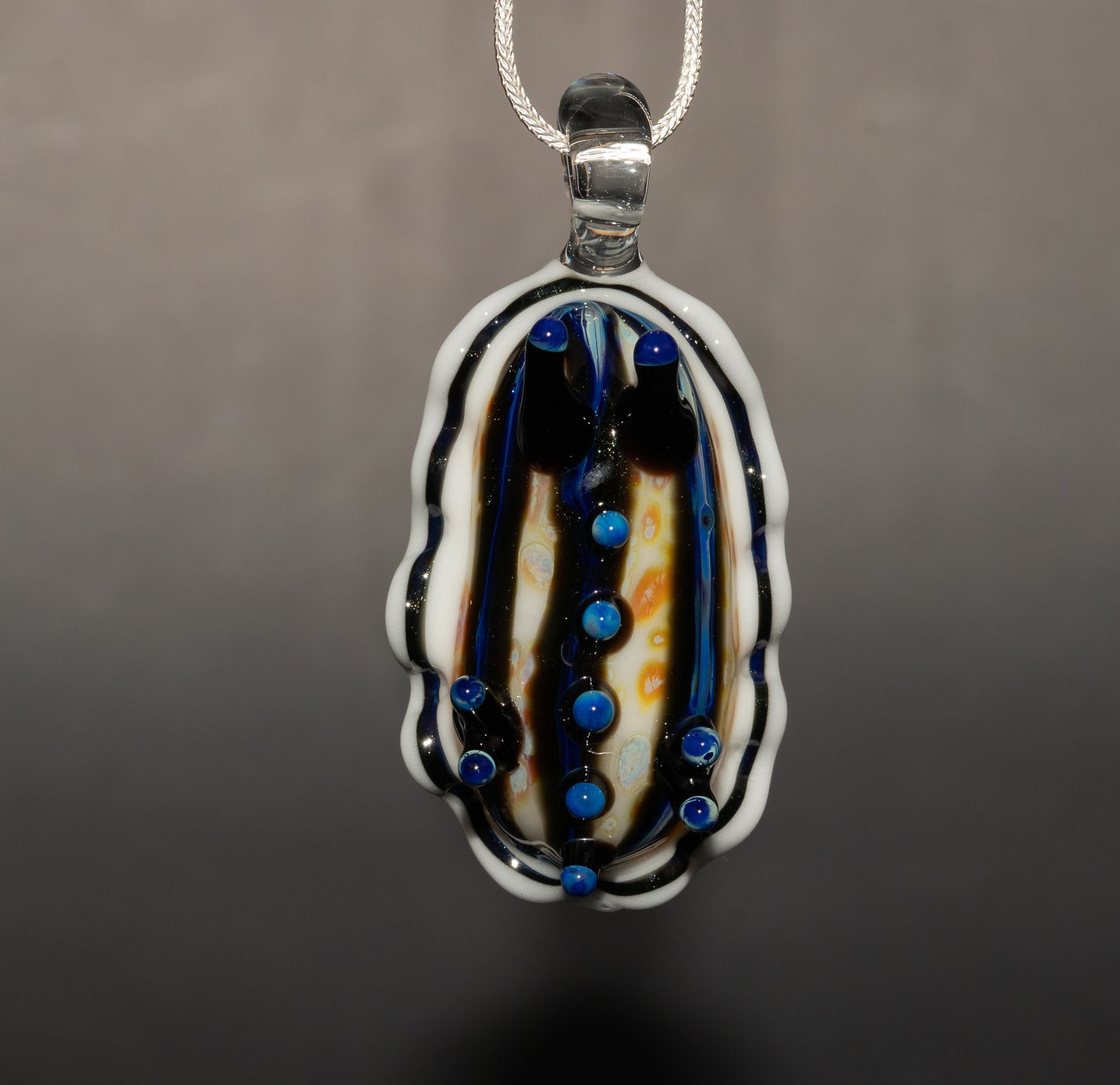 Handmade Glass Sea Slug Pendant | Nudibranch Ocean Art Necklace | Saltwater Reef Borosilicate Jewelry | Coastal Festival Style