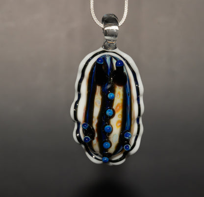 Handmade Glass Sea Slug Pendant | Nudibranch Ocean Art Necklace | Saltwater Reef Borosilicate Jewelry | Coastal Festival Style