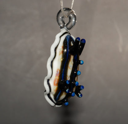 Handmade Glass Sea Slug Pendant | Nudibranch Ocean Art Necklace | Saltwater Reef Borosilicate Jewelry | Coastal Festival Style