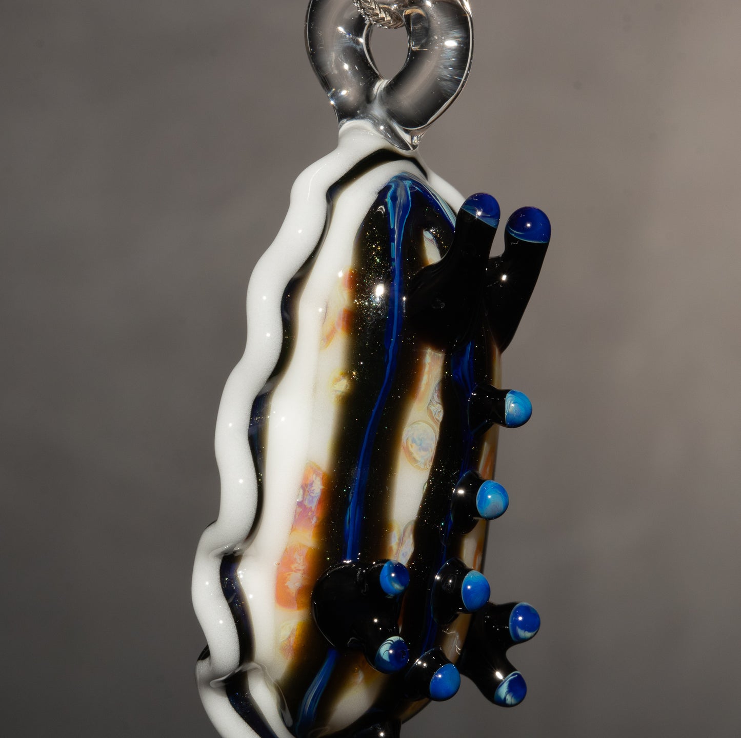 Handmade Glass Sea Slug Pendant | Nudibranch Ocean Art Necklace | Saltwater Reef Borosilicate Jewelry | Coastal Festival Style