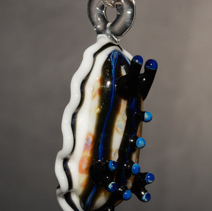 Handmade Glass Sea Slug Pendant | Nudibranch Ocean Art Necklace | Saltwater Reef Borosilicate Jewelry | Coastal Festival Style