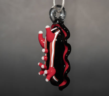 Borosilicate Sea Slug Jewelry | Glass Nudibranch Pendant Necklace | Ocean Coral Beach Art | Summer Lagoon Accessory