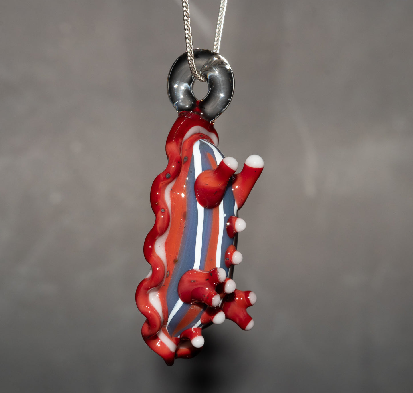 Artistic Sea Slug Necklace | Glass Nudibranch Ocean Pendant | Reef Inspired Borosilicate Jewelry | Tropical Festival Wear
