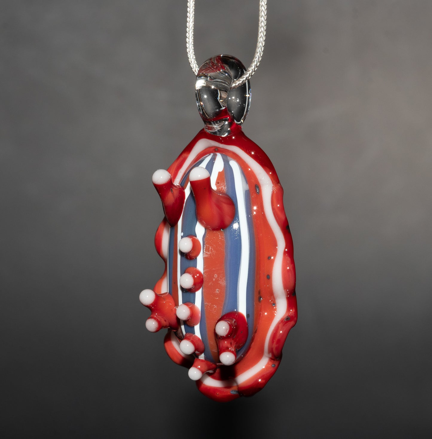 Artistic Sea Slug Necklace | Glass Nudibranch Ocean Pendant | Reef Inspired Borosilicate Jewelry | Tropical Festival Wear