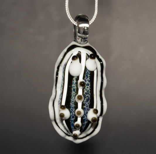 Handmade Glass Nudibranch Pendant | Borosilicate Sea Slug Jewelry | Coral Reef Ocean Necklace | Summer Lagoon Style