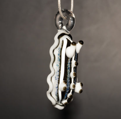 Handmade Glass Nudibranch Pendant | Borosilicate Sea Slug Jewelry | Coral Reef Ocean Necklace | Summer Lagoon Style