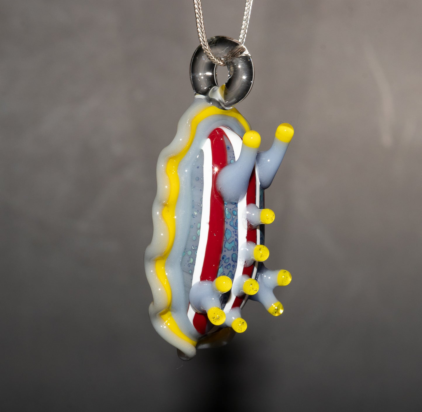 Tropical Glass Nudibranch | Sea Slug Ocean Reef Pendant | Borosilicate Beach Necklace | Coastal Summer Art Jewelry