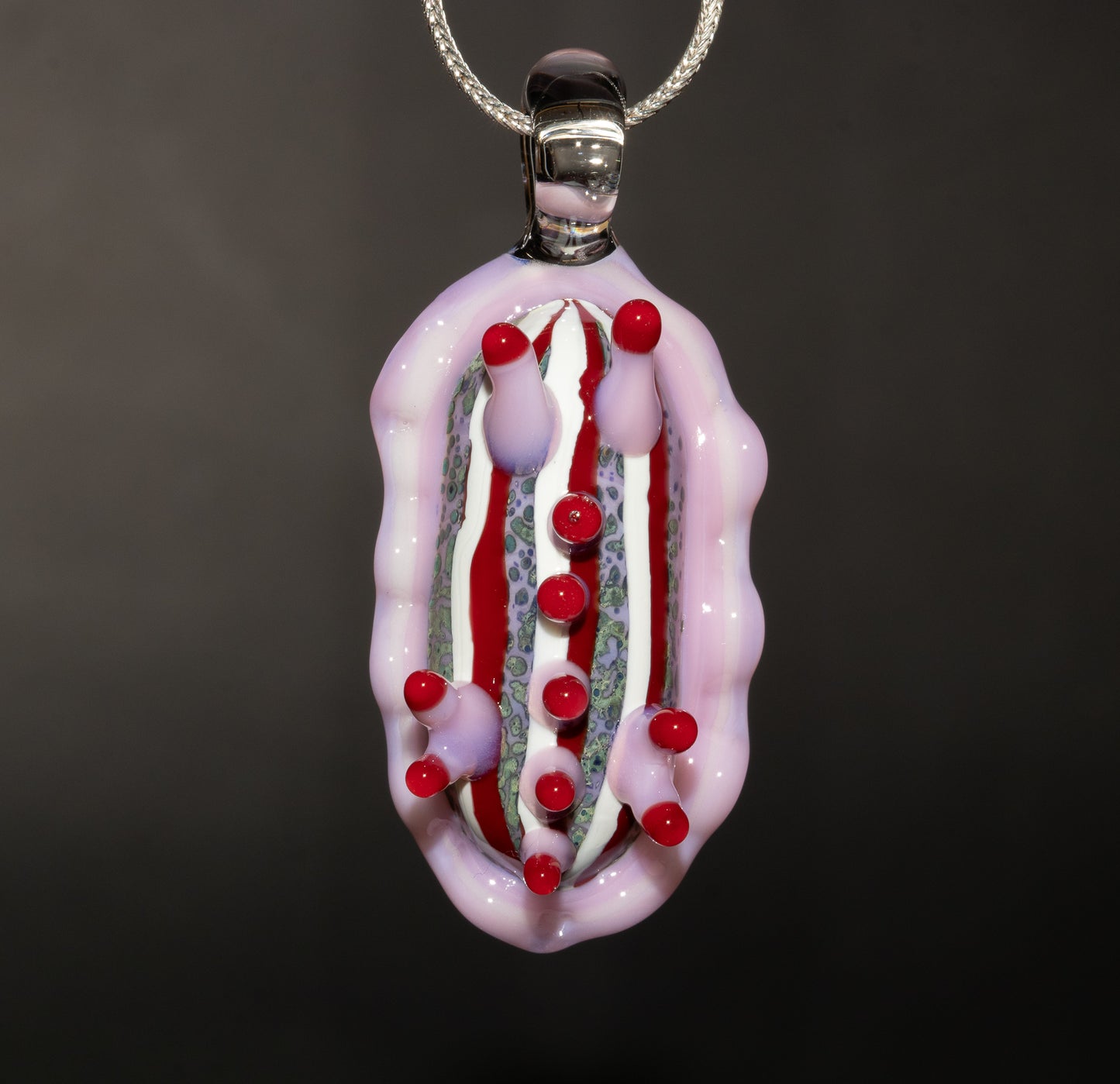 Colorful Glass Sea Slug | Nudibranch Ocean Pendant | Reef Inspired Borosilicate Necklace | Beachy Festival Jewelry