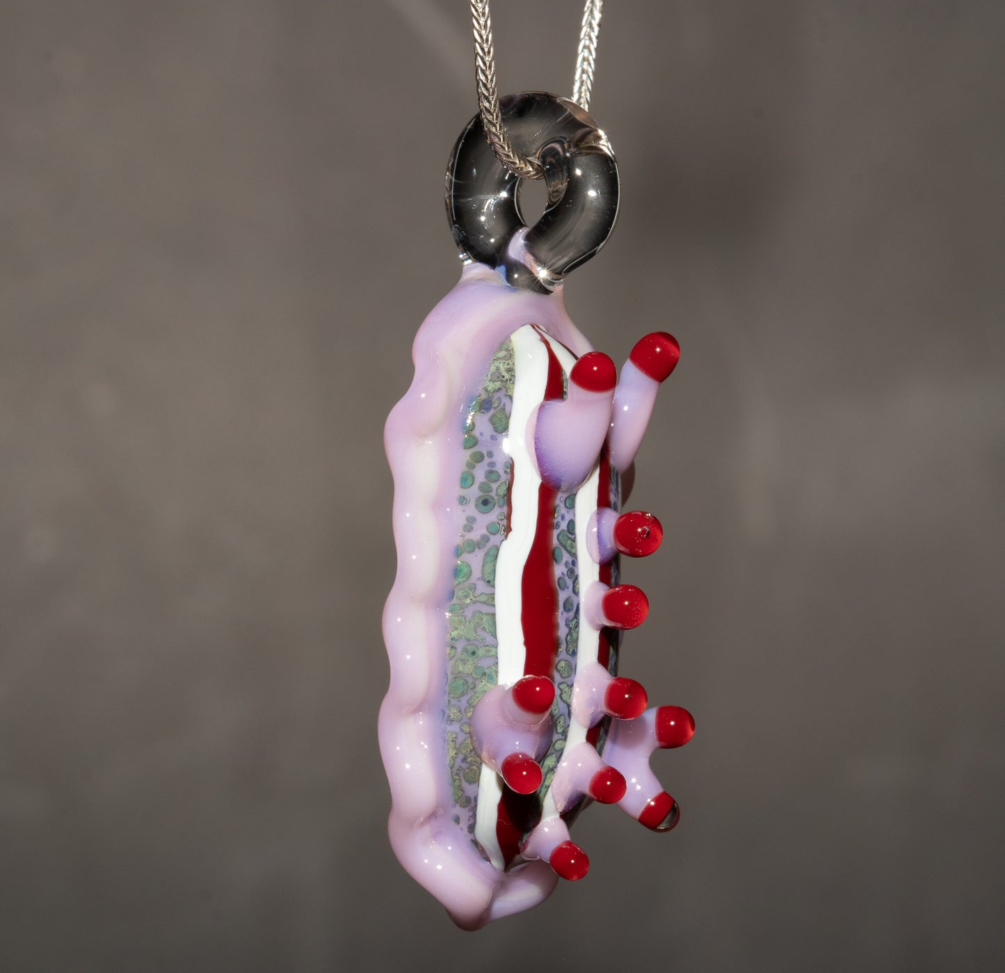 Colorful Glass Sea Slug | Nudibranch Ocean Pendant | Reef Inspired Borosilicate Necklace | Beachy Festival Jewelry