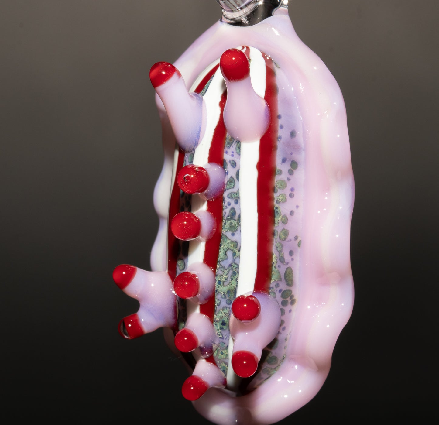 Colorful Glass Sea Slug | Nudibranch Ocean Pendant | Reef Inspired Borosilicate Necklace | Beachy Festival Jewelry