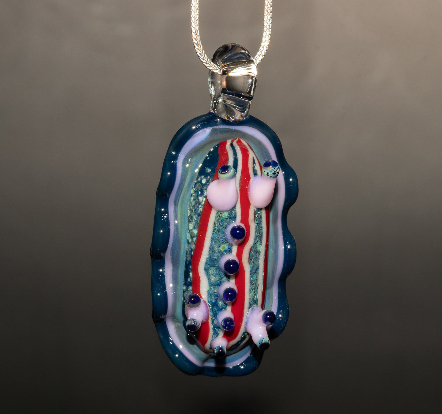 Borosilicate Nudibranch Necklace | Glass Sea Slug Pendant | Tropical Coral Reef Jewelry | Ocean Diving Gift