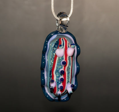 Borosilicate Nudibranch Necklace | Glass Sea Slug Pendant | Tropical Coral Reef Jewelry | Ocean Diving Gift