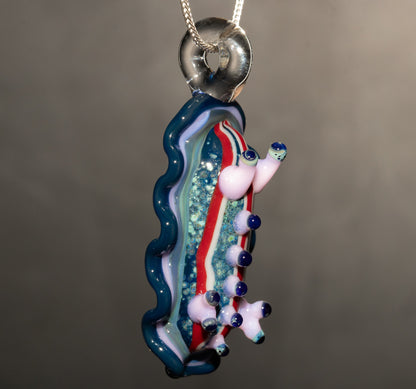 Borosilicate Nudibranch Necklace | Glass Sea Slug Pendant | Tropical Coral Reef Jewelry | Ocean Diving Gift